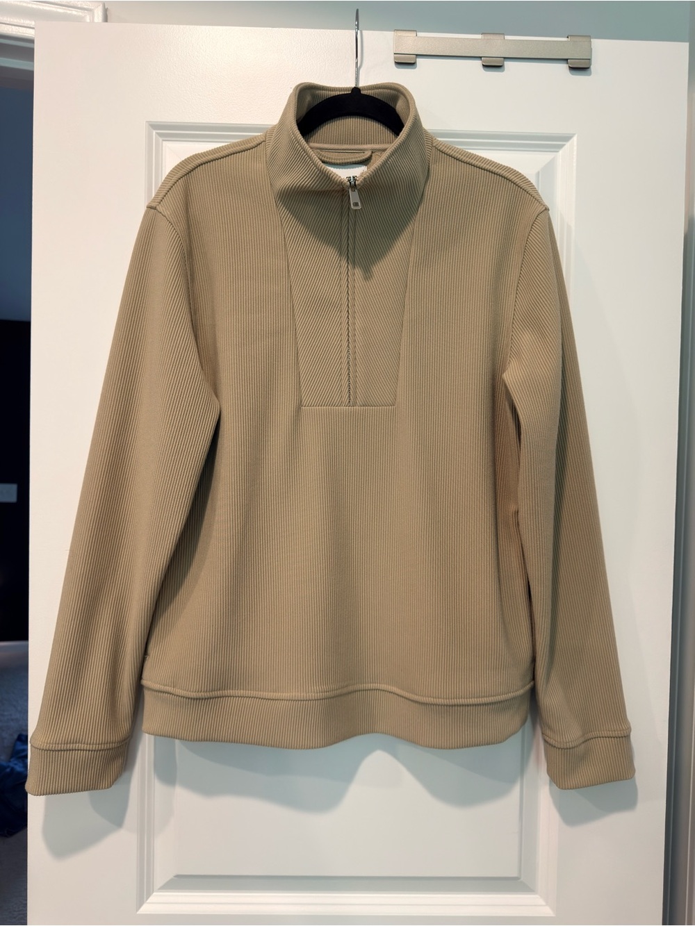 Primark Beige Ribbed Half-Zip Pullover